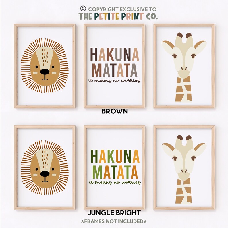 Safari Print Set || Safari Nursery Prints, Jungle Nursery Prints, Safari Playroom Prints, Jungle Playroom Prints, Safari Decor (UNFRAMED) image 4