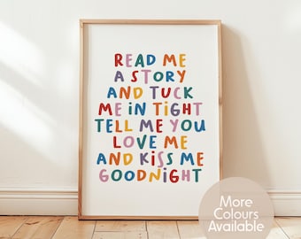 Read Me A Story Kids Wall Art | Reading Corner Print for Nursery, Playroom & Classroom | Gift for Children | Library Print | UNFRAMED