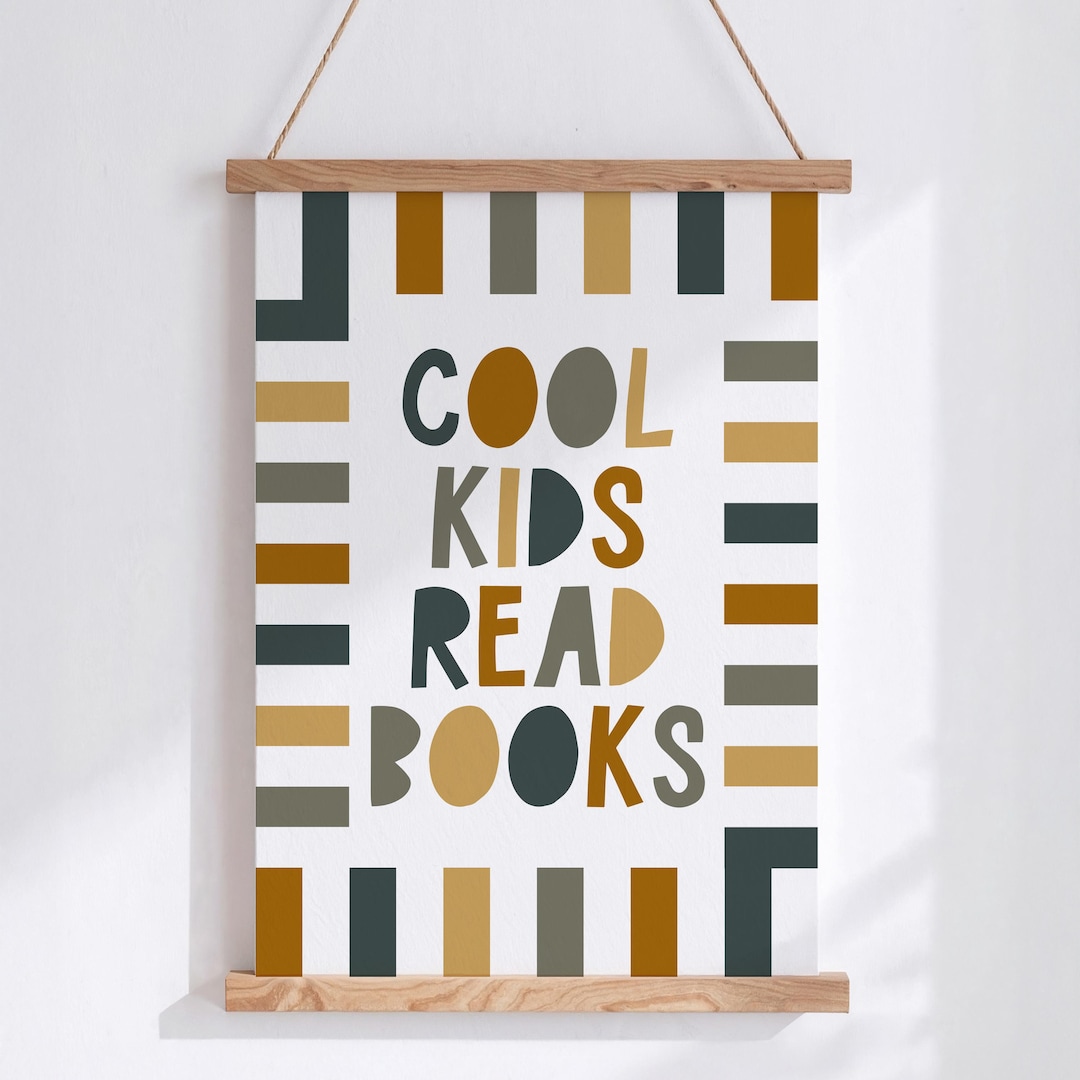 Cool Kids Read Books Print | Kids Room Wall Art | Reading Poster for ...