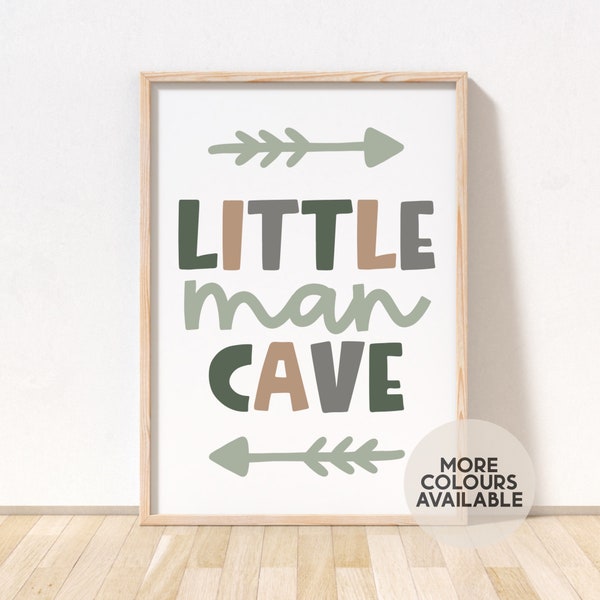 Little Man Cave Print | Boys Bedroom Print | Boys Nursery Print | Boys Playroom Print | Boys Bedroom Decor | Playroom Decor | UNFRAMED