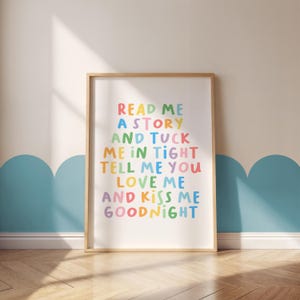 Read Me A Story Kids Wall Art | Reading Corner Print for Nursery, Playroom & Classroom | Gift for Children | Library Print | UNFRAMED