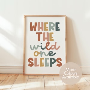 Where The Wild One Sleeps Print || Safari Nursery Print, Safari Bedroom Print, Jungle Nursery Print, Jungle Bedroom Print, UNFRAMED