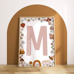 Boho Letter Print || Girls Letter & Name Print, Teen Girls Print, Girls Bedroom Print, Girls Nursery Print, Boho Bedroom Decor, UNFRAMED