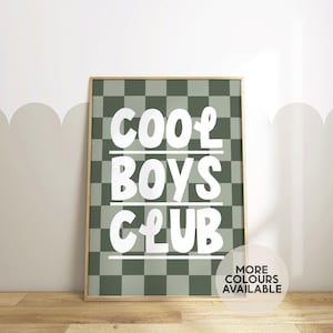 Cool Boys Club Print || Cool Boys Decor, Boys Bedroom Print, Boys Playroom Print, Brothers Print, Older Boys Print, UNFRAMED