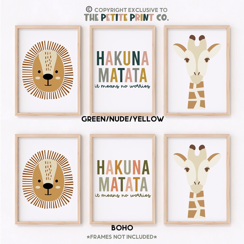 Safari Print Set || Safari Nursery Prints, Jungle Nursery Prints, Safari Playroom Prints, Jungle Playroom Prints, Safari Decor (UNFRAMED) image 6