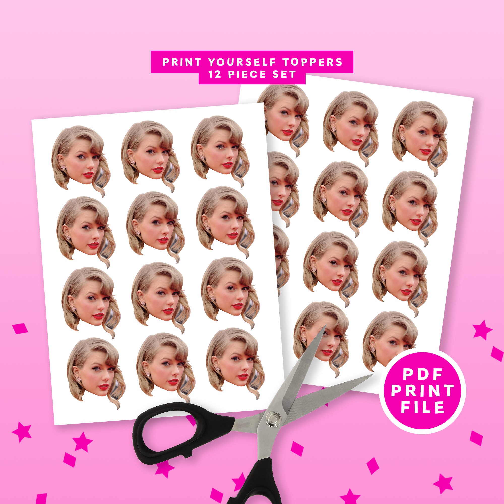 Taylor Swift Digital Download Cupcake Toppers / Printable DIY Etsy