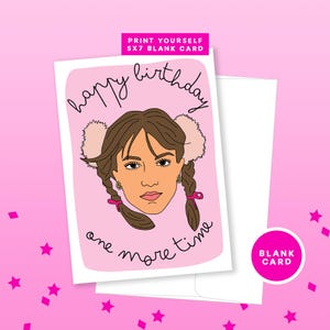 Britney Spears Baby One More Time download digital Cartão de aniversário | cartão de felicitações DIY para impressão | download instantâneo de cartão em branco de aniversário de 2000