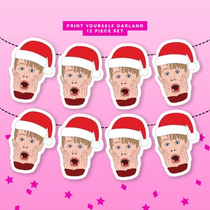 Home Alone Kevin Mccallister digital download garland / Christmas printable instant download bunting / Christmas party decor Holiday banner