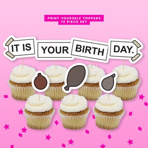 The Office It Is Your Birthday photo digital download cupcake toppers / printable party supplies / instant download The Office birthday cake