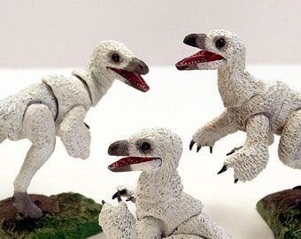 Nestlings 3-Pack (white)- Beasts of the Mesozoic- Raptor Series- Realistic Dinosaur Action Figure Collectible Toy Animal
