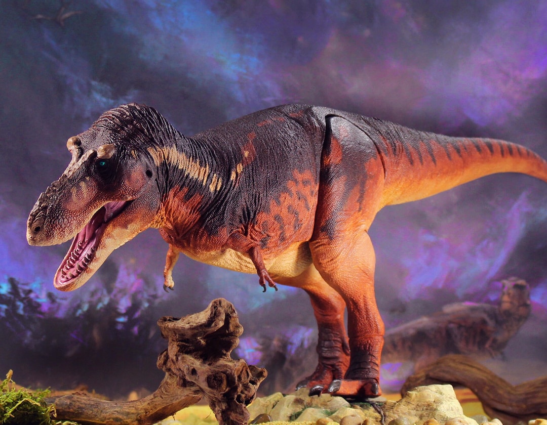 Mighty Tyrannosaurus rex dominates ancient plains with menacing