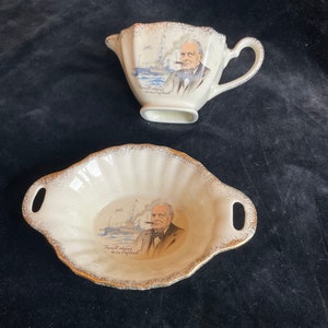 Jug and Dish depicting Winston Churchill (A400)