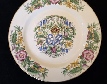 Plato de Hammersley para la coronación de 1953 (A645)