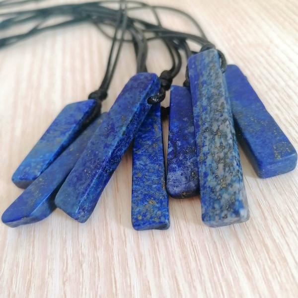Lapis Lazuli ketting voor mannen / vrouwen, blauwe kristallen hanger, halfedelstenen sieraden, Lapis ketting, ruwe hanger