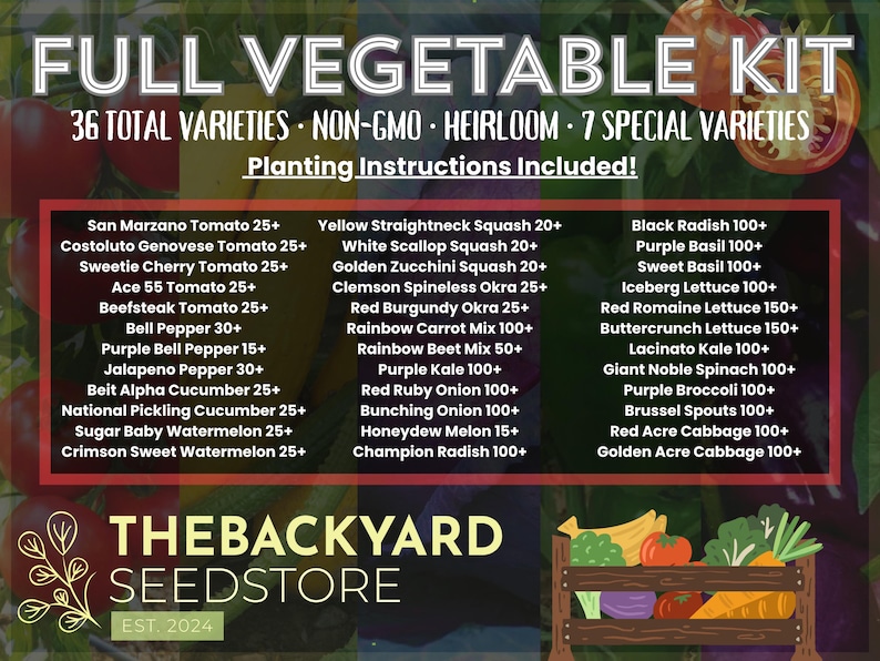 Heirloom Garden Seed Pack: 36 Non-GMO Varieties - Tomato, Pepper, Lettuce image 4