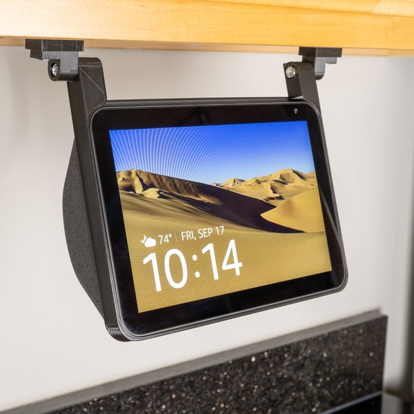 Amazon Echo Show 8 Alexa Montaggio sotto il mobiletto / Compatibile con la prima e la seconda generazione / Staffa per mobiletto da cucina / Tutto l'hardware incluso