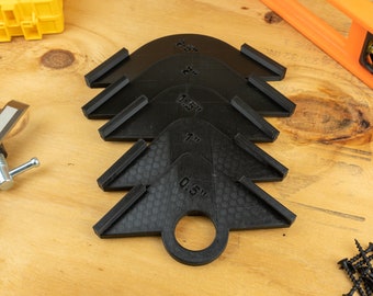 5-Piece Corner Radius Jig Set for Routers | Perfect Corner Template for Woodworking | Includes Sizes from 1/2" to 2.5"