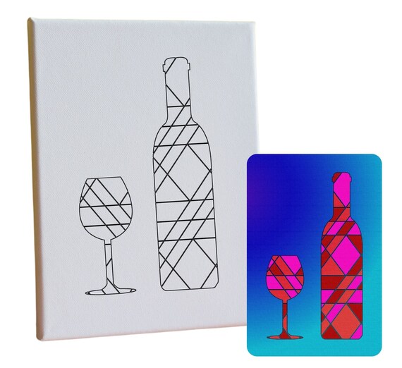 Prestenciled Canvas for Adults to Paint DIY Painting Party Etsy