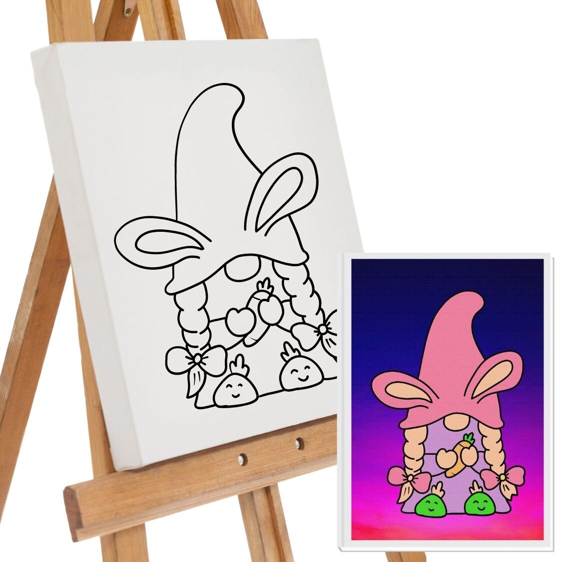 PreDrawn Stenciled Canvas to Paint Birthday Party Pack Etsy