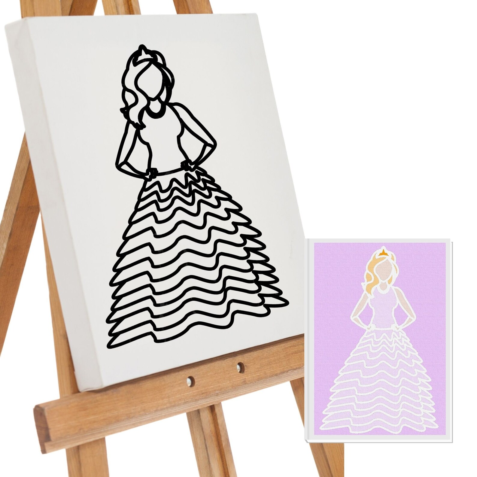 Prestenciled Canvas to Paint DIY KIDS Princess Art Etsy