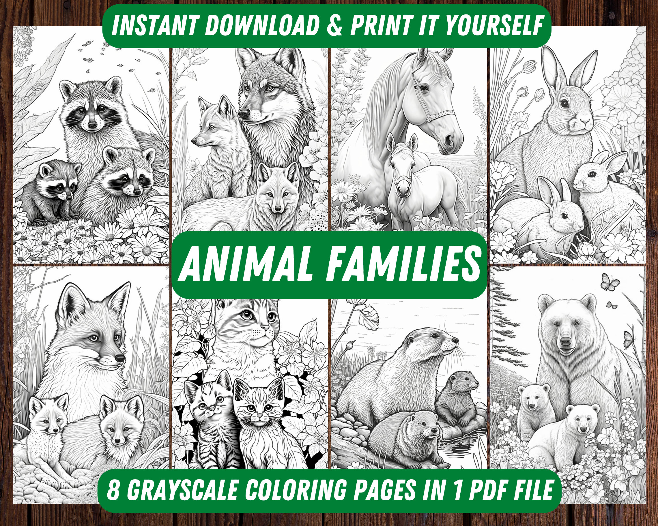 Animal Family Coloring Pages