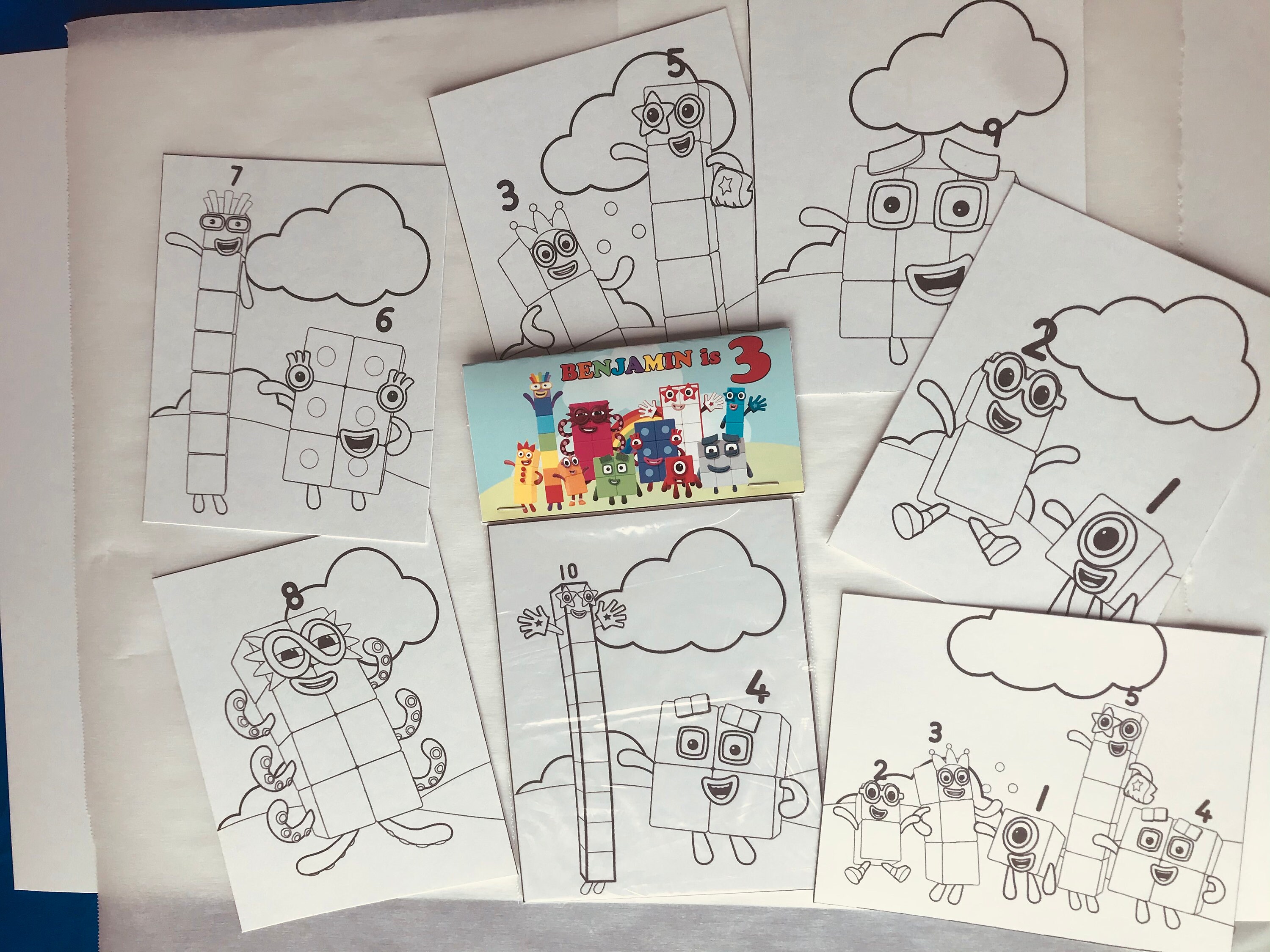 numberblocks birthday party supplies coloring sheets party etsy