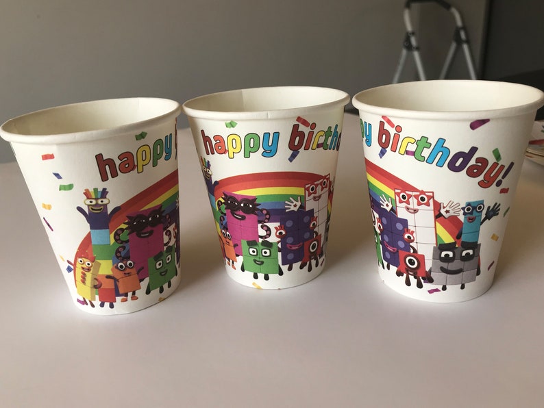 Numberblocks Birthday Party Supplies Plates 9in 7in Cups 9oz Etsy