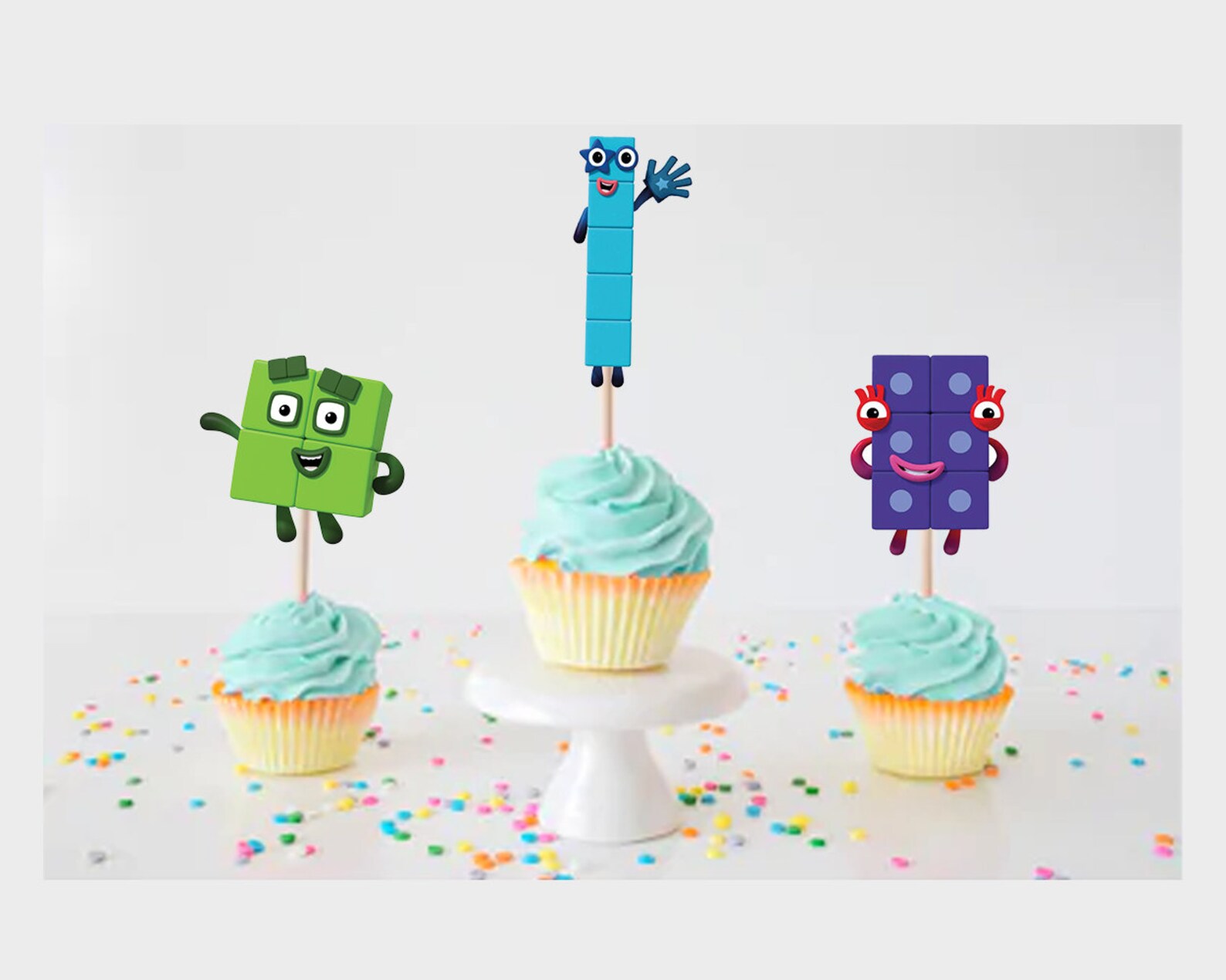 Numberblocks Cup cake toppers Numberblock Birthday Party Etsy