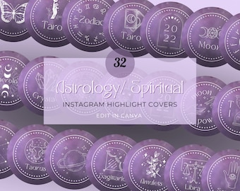 Astrology Instagram Highlight Covers Templates, Spiritual Instagram Highlight covers, Celestial Branding, Tarot, Numerology, Zodiac,Mystical