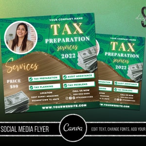Tax Preparer Flyer Template, Tax Preparation Accounting Flyer, Tax Prep Professional Digital Flyer, Social Media Flyer, Tax Season flyer GG1
