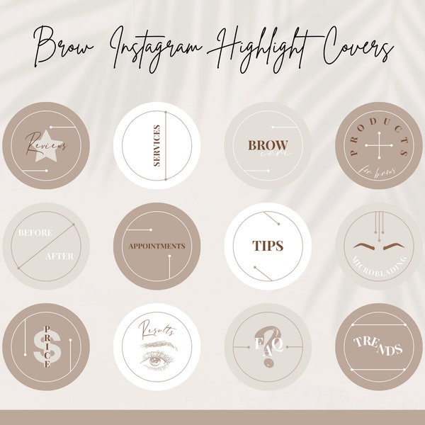 Brows Artist Instagram Highlight Covers,Brow Salon Highlight Covers, Brow Icons, Brow Covers, PMU, Tattoo brows Instagram,Beauty Salon Icons