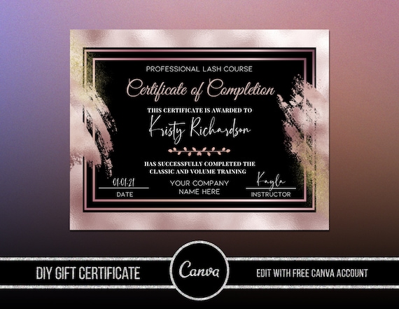 DIY Lash Certificate,class Training Certificate,beauty Certificate