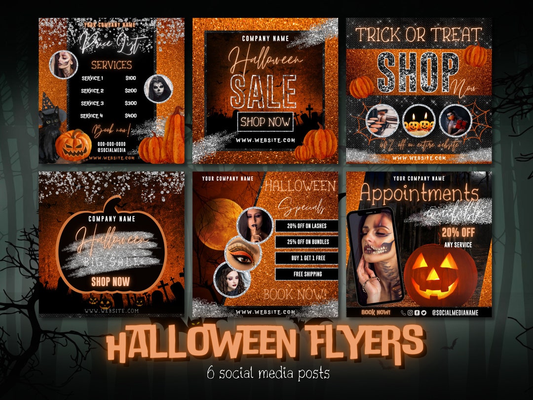 Halloween Instagram Flyers Bundle,diy Social Media Halloween Flyer ...