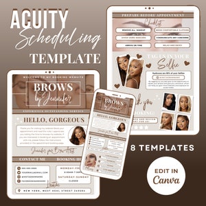 Acuity Scheduling Template, Brow Tech Website Template, Brow Artist Canva Template, Microblading Acuity Page,PMU Brow Lamination Banners, B9