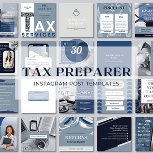 Tax Preparer Instagram Templates,Tax Preparation Accounting Posts,Tax Prep Flyers,Tax Social Media Post,Tax prep engagement post, Tax season
