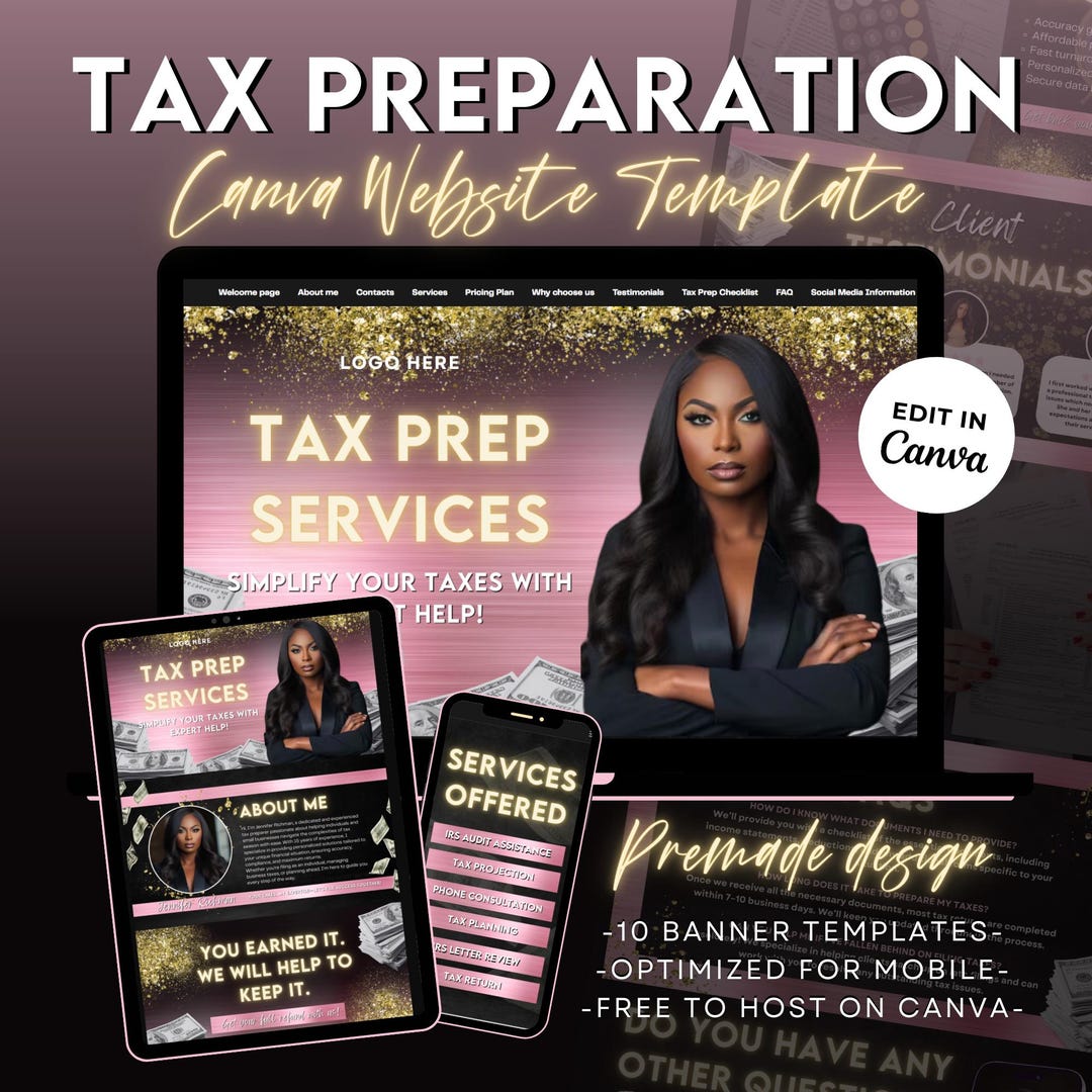 Tax Website Template Tax Prep Website Tax Preparation Website Design