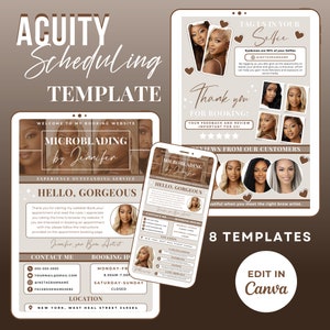Microblading Acuity Scheduling Template, Brow Tech Website Template, Brow Artist Canva Template,Acuity Page,PMU Brow Lamination Banners, B10