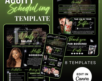 Nail Acuity Scheduling Template, Nail Tech Website Template, Nail Tech Web Banners, Acuity Page Branding, Nail business Canva Template,N7
