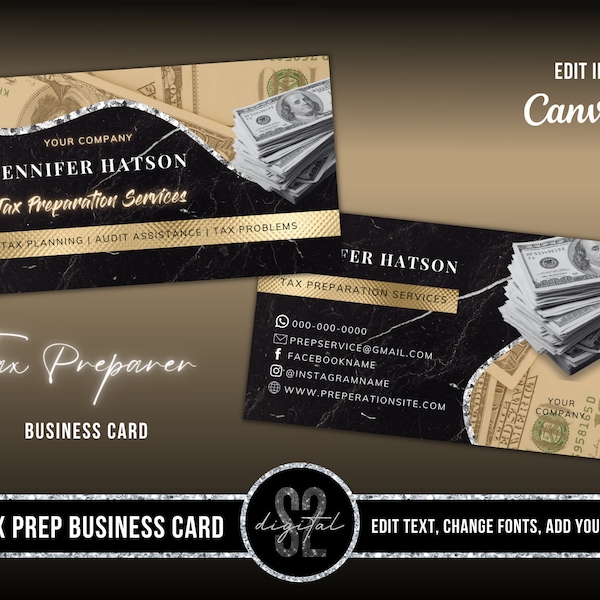 Tax Preparer Business Cards Etsy
