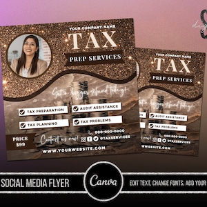 Tax Preparer Flyer Template, Tax Preparation Accounting Flyer, Tax Prep Professional Digital Flyer, Social Media Flyer, Tax Season flyer BG1