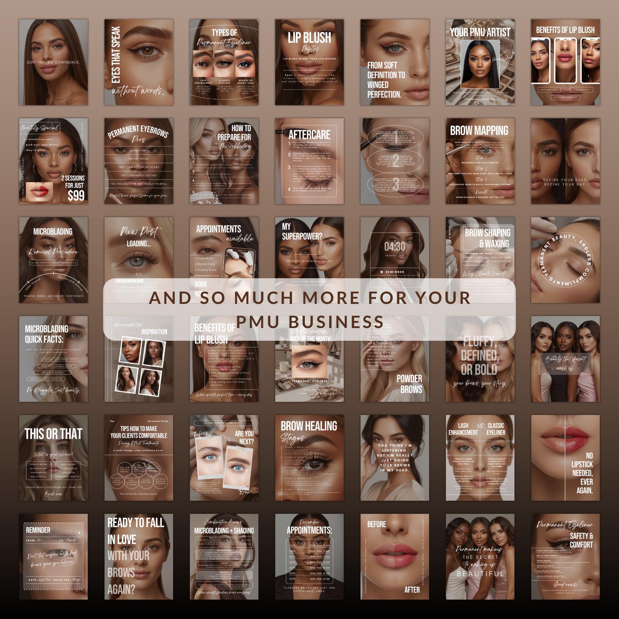 Permanent Makeup Post Templates , Brows Instagram Posts, Microblading ...