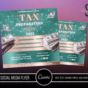 Tax Prep Flyer Template, Tax Preparation Accounting Flyer, Tax Prep Professional Digital Flyer, Social Media Flyer, Tax Season flyer E1