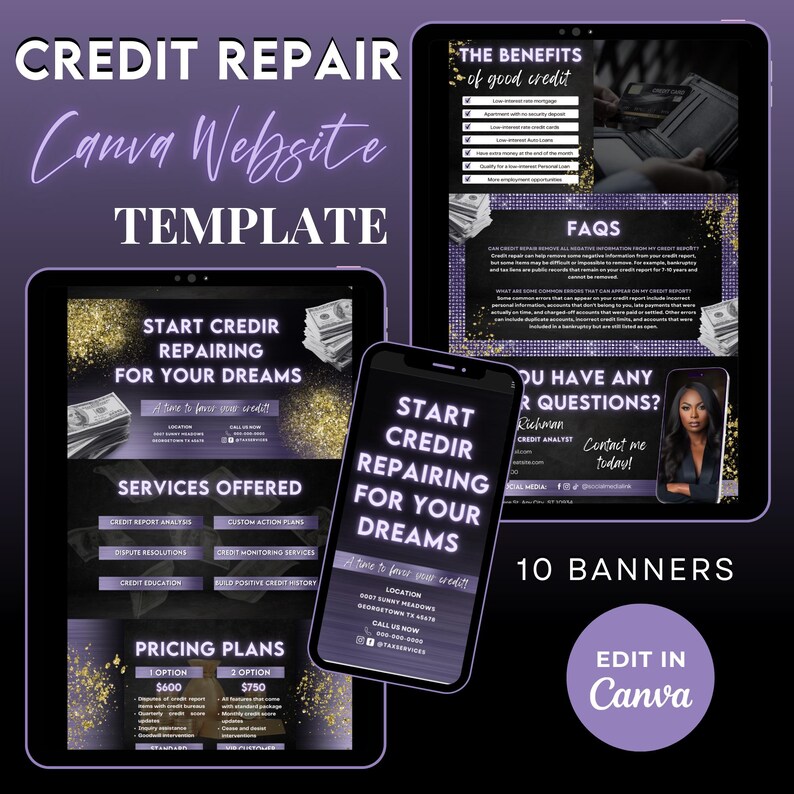 Credit Repair Website Template, Credit Repair Website, Credit Repair ...
