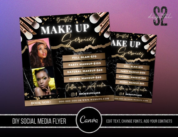 Editable Glam Go Makeup Special Deals Template, Custom Makeup