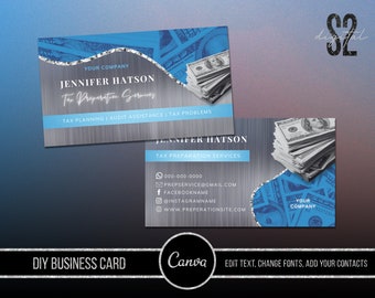 Tax Preparer Business Card Template, Tax Preparation Accounting Business card, Tax Prep Professional Business card, Tax Season card BS3