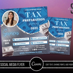 Tax Preparer Flyer Template, Tax Preparation Accounting Flyer, Tax Prep Professional Digital Flyer, Social Media Flyer, Tax Season flyer BM1