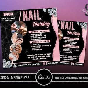 DIY Nail Training Flyer, Nail Training Social Media Flyer, Nail Course Flyer, Lash Training Flyer,Lash Class Flyer,Marble Nail Class flyer