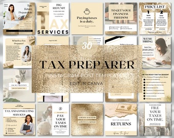 Tax Preparer Instagram Templates,Tax Preparation Accounting Posts,Gold Tax Prep Flyers,Tax Posts,Tax prep engagement post,Tax season