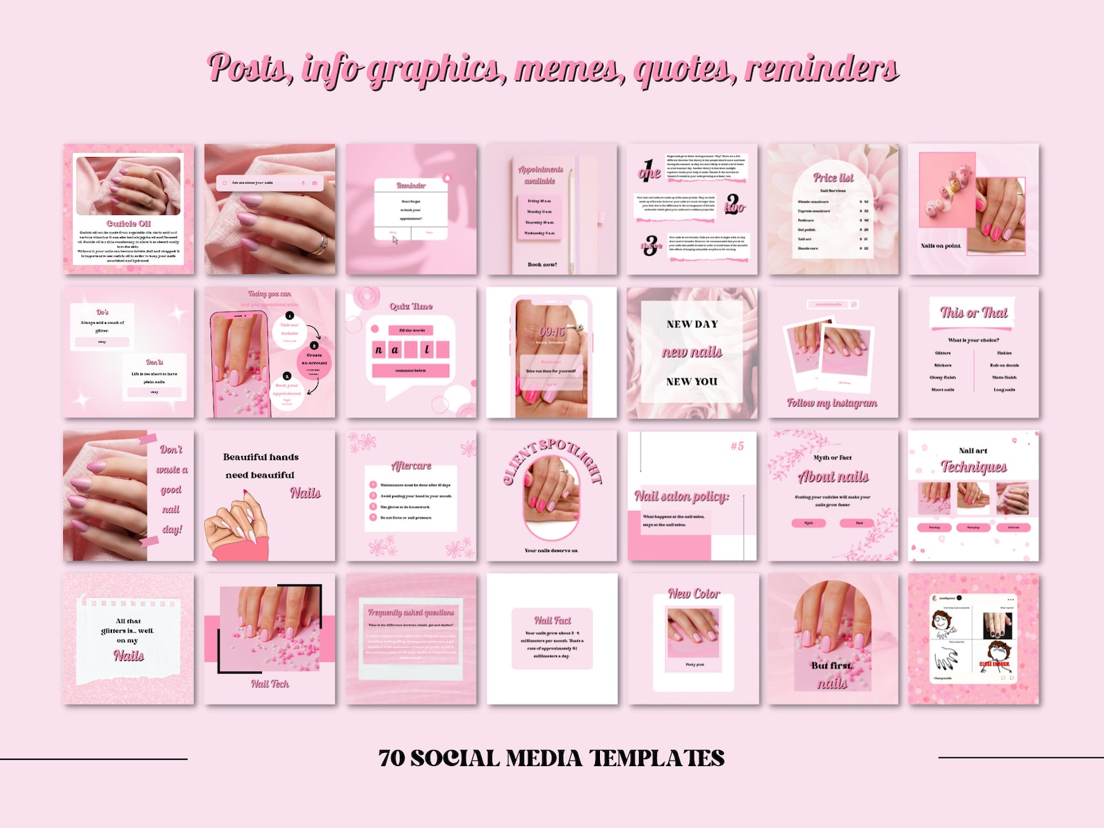 Nail Tech Instagram Posts Nail Artist Flyers Nail Salon Etsy