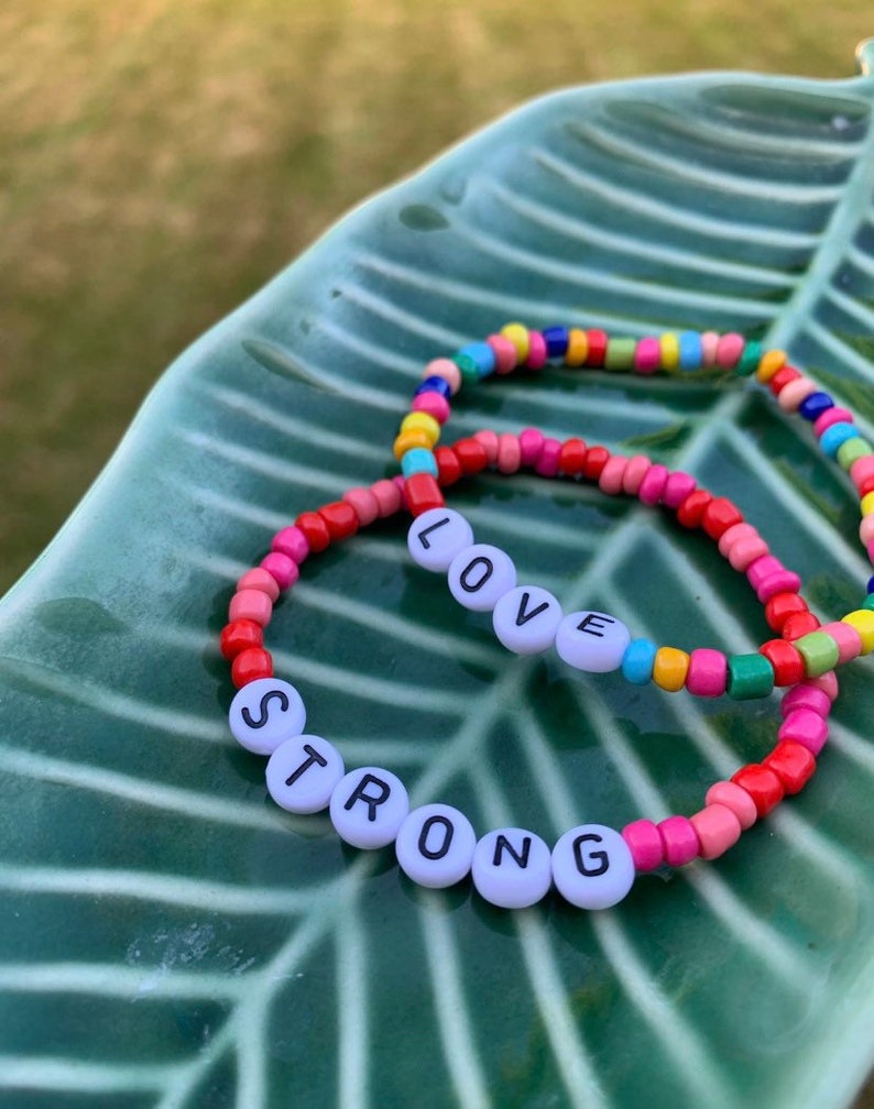 Personalised beaded Bracelets name bracelet beads charity Etsy